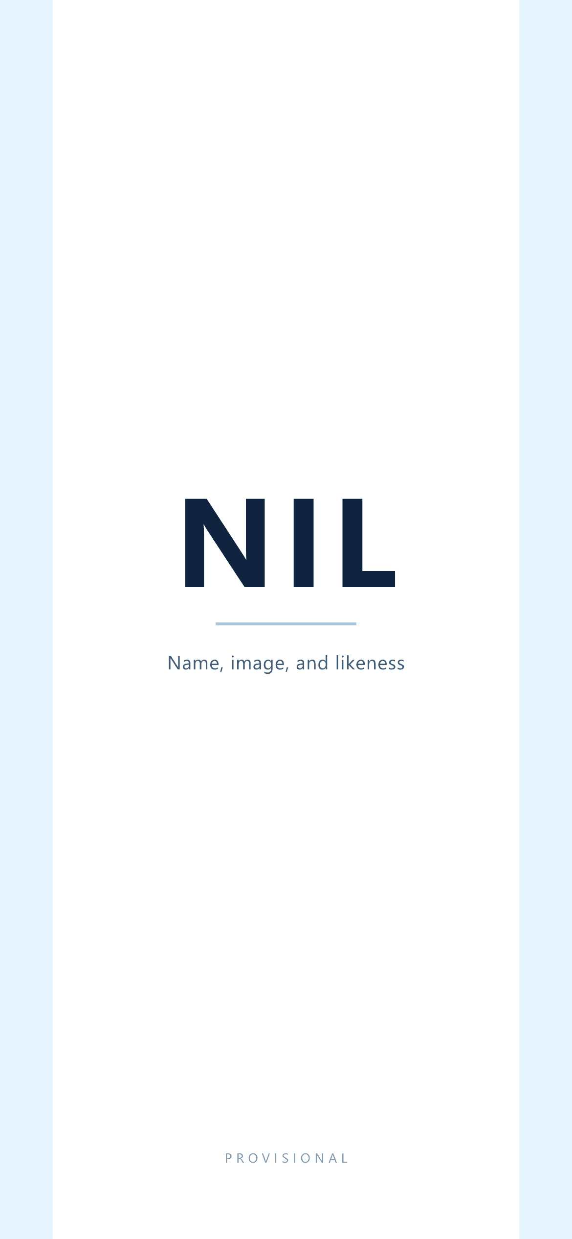 Provisional NIL Platform portfolio artwork. Not a verified application splash.